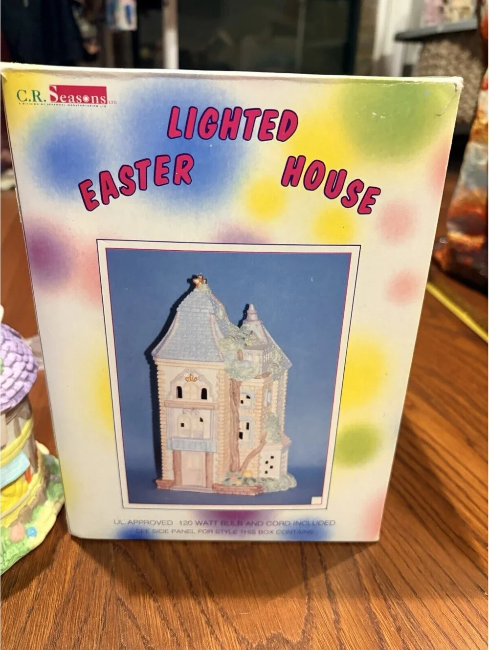 Easter Bunny Vintage Porcelain Light Up Village House Bakery With Cord